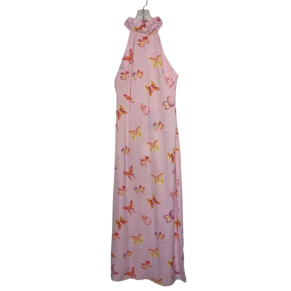 Something New Halter Open Back Maxi Dress Womens Small Pink New Butterfly - Picture 2 of 13
